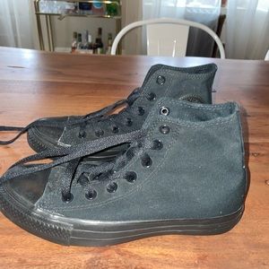 High top Converse all black.